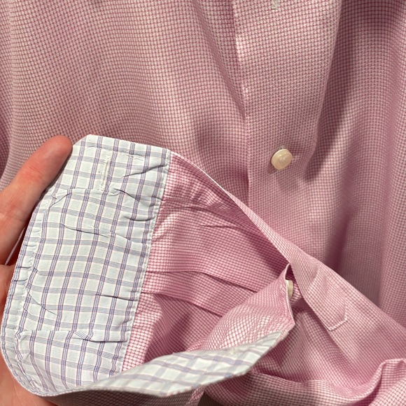 EGARA Mens M pink button up dress shirt long sleeve textured 💼🖇📈 - Picture 4 of 5